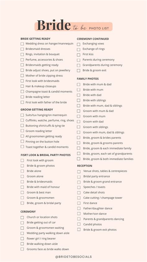 Image result for Full Wedding Checklist
