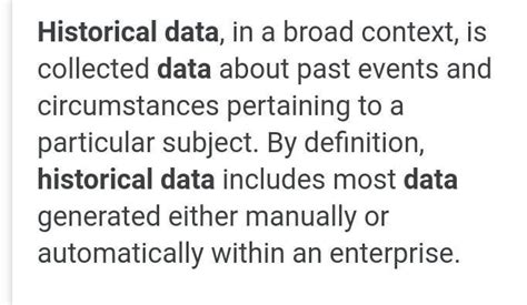 what is historical data ?how ot used ? - Brainly.in