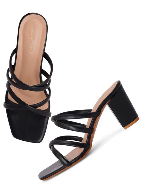 Buy HeelsNFeels Block Heels Slip On Sandals For Women And Girls at ...