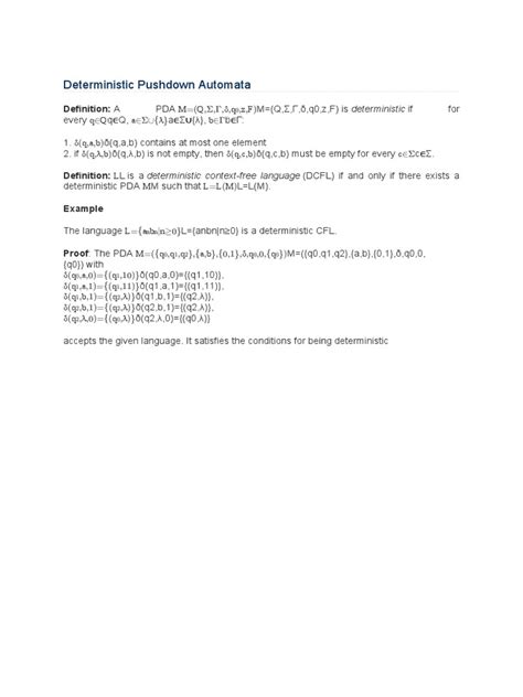 Image result for Deterministic Pushdown Automata Examples