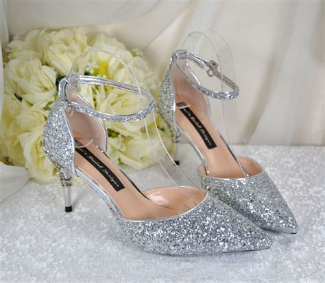 Silver High Heel Wedding Shoes