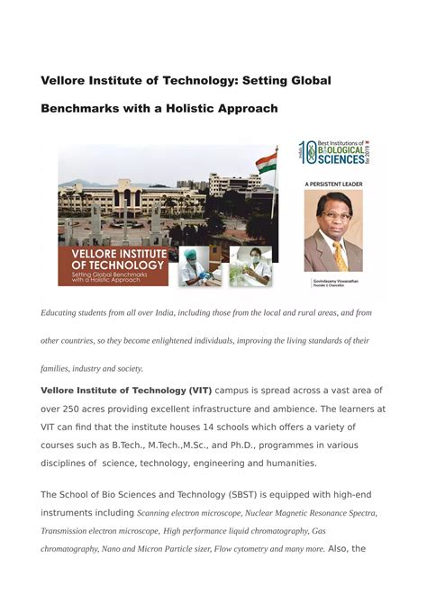 Vellore institute of technology | PDF