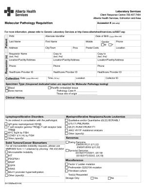 Fillable Online Molecular Pathology Requisition- AHS Edmonton Fax Email ...