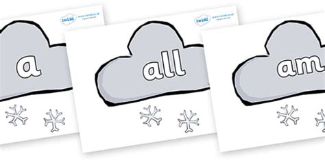 High Frequency Words - Foundation - on Snowy Weather Symbols