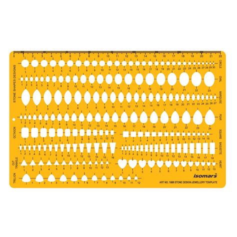 Isomars Jewelry Designing Template – Combination Stone Shapes Stencil ...