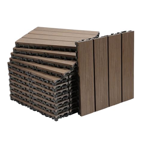 HmNPlay Waterproof Interlocking Deck Tiles, Non-Slip Wood Patio ...