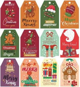 KREEPO Exclusive Message Merry Christmas Gift Tag Best Wishes Happy New ...