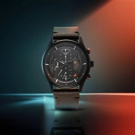 Buy Online Fastrack Opulence Sun Moon Chronograph Black Dial Brown ...