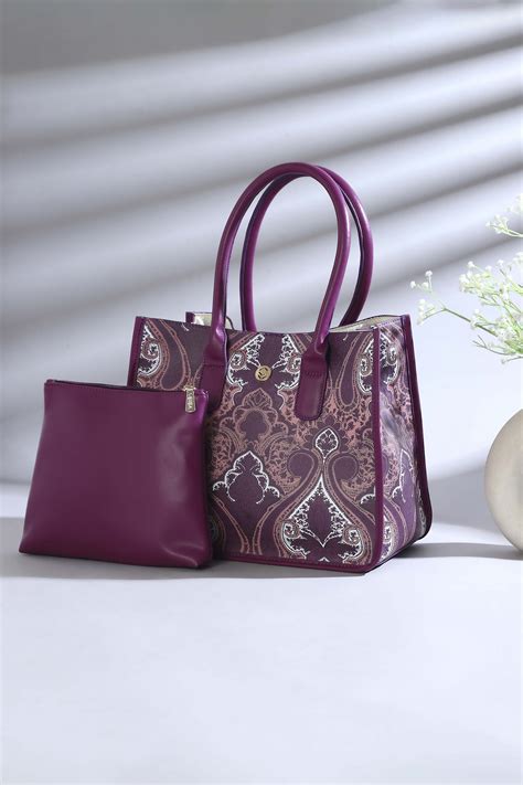 Buy Pink PU Tote Bag Online at Biba India