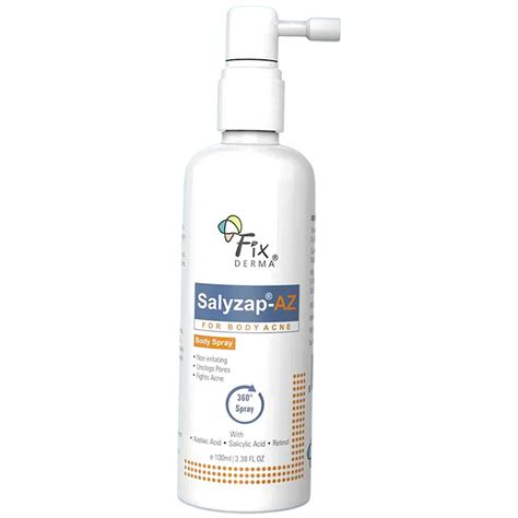 Buy Fixderma Salyzap AZ For Body Acne Spray 100ml - 2% Salicylic Acid ...