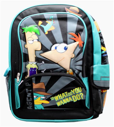 Phineas and Ferb "So What do you Wanna do?" Teal/Black Full Size ...