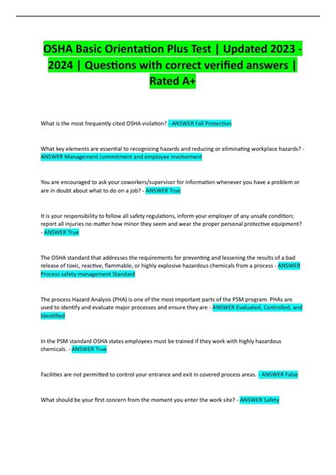 Image result for Basic Orientation Plus Test Questions