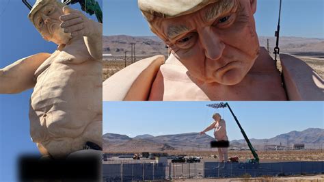 43-foot nude Donald Trump statue towers I-15 in Las Vegas