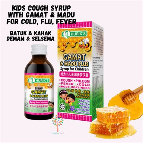 HURIX'S Kids Cough Syrup Gamat & Madu | Ivy Leaf Extract Plus 60ml ...