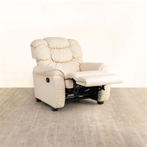 Buy Helios Verona Faux Leather 1-Seater Recliner - Cream from Helios by ...