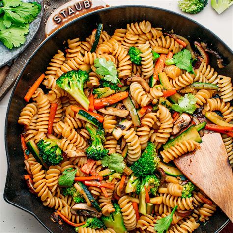 Easy Vegan Pasta Stir-Fry - Full of Plants