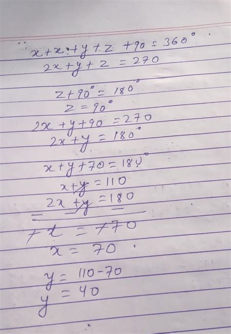 From the adjoining figure, find the value of X, Y, Z - Brainly.in