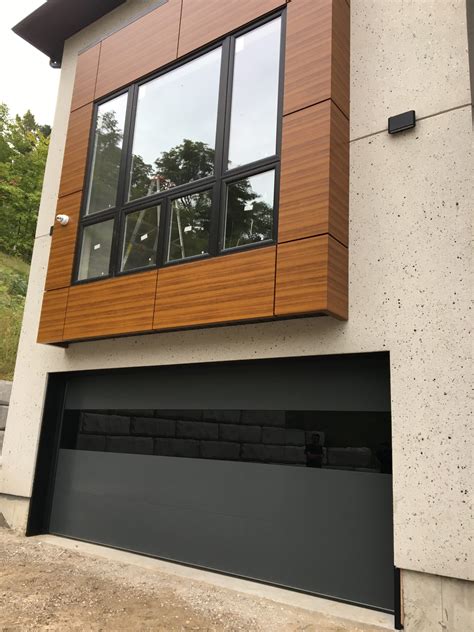 Modern Oversized Black Aluminum Glass Garage Door - Modern Doors
