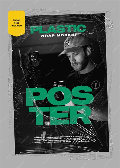 Premium PSD | Plastic wrap mockup for poster design psd template 29