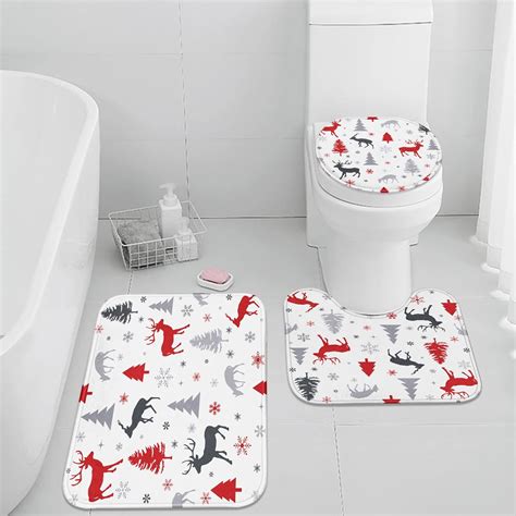 Amazon.com: ArtSocket Christmas Bathroom Rugs and Mats Set 3 Piece ...