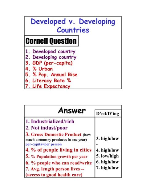 Image result for Developing Countries vs Developed Countries Worksheet
