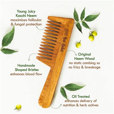 Nat Habit Kacchi Neem Wooden Wide Tooth Comb