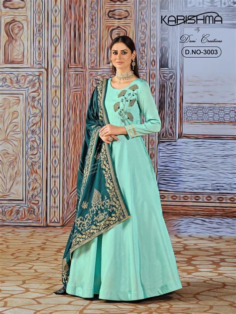 Dani Karishma 3003 Designer Silk Gown Bottom With Dupatta