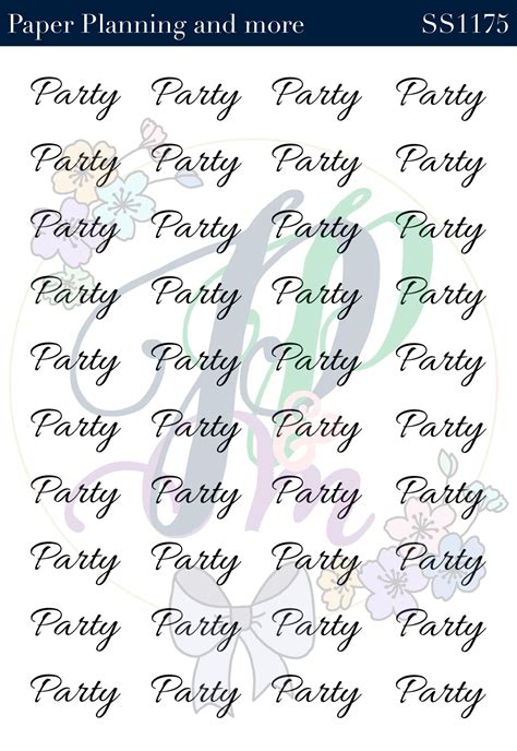 Party Handwritten Sticker Sheet – Paper planning and more