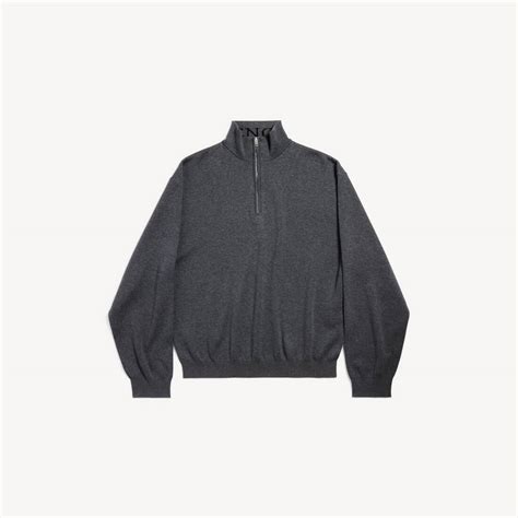 Men's Half-zip Sweater in Grey | Balenciaga US