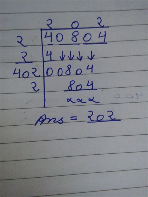 using division method find square root of 40804 - Brainly.in
