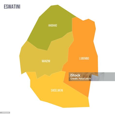 Eswatini Political Map Of Administrative Divisions Stock Illustration - Download Image Now ...