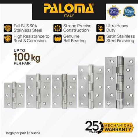 Jual PALOMA Engsel Pintu Jendela Kupu Plat Butt Hinge Stainless BHP 22 ...