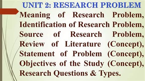 Business Research Methods - Identification of Research Problem, Literature Review, Sources ...