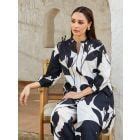 Ivory Black Printed Cotton Kurta with Pants - Set of 2