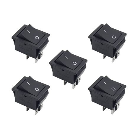 Pack of 5 rectangle rocker switch 16amp 4pins push button switch 125VAC ...
