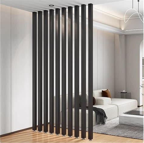 Wood slat room dividers floor to ceiling black custom height, no ...