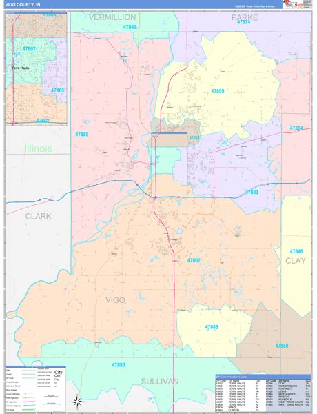 Digital Maps of Vigo County Indiana - marketmaps.com