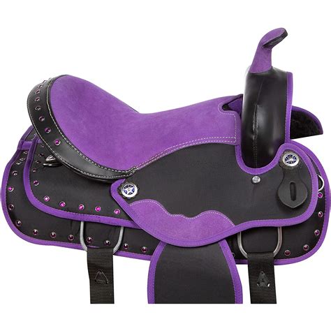 Horse Pleasure Trail Barrel Racer Show Saddle Synthetic Purple - Sazaar ...