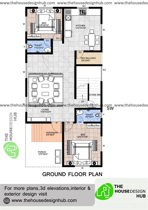 500 Sq Ft House Plans: 2 Bedroom Indian Style