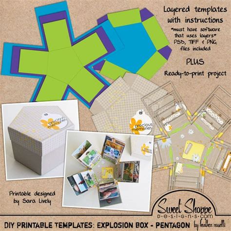 Image result for Printable DIY Explosion Boxes Templates