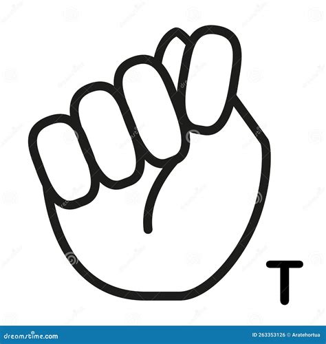 Vector Sign Language Icon Letter T Stock Vector - Illustration of icon ...
