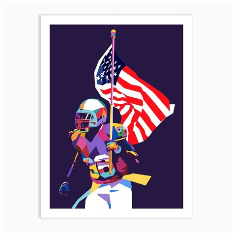 American Football United States Flag Art Print by Pop Art Brain - Fy