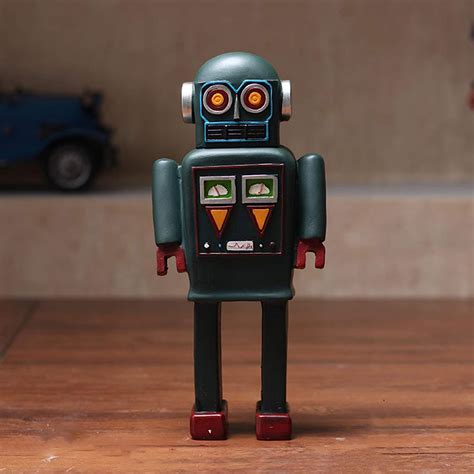 Buy Creative Sculpture Retro Robots Sculpture Figurine Resin Statue for ...