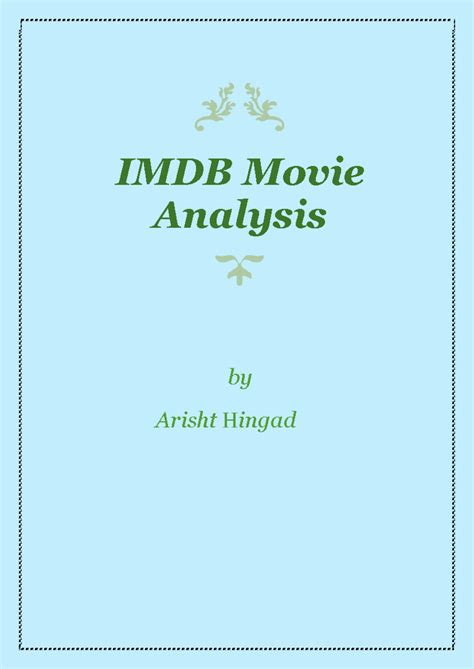IMDB Movie Analysis - IMDB Movie Analysis by Arisht Hingad Project ...