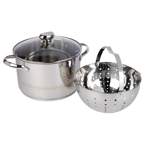 Wolfgang Puck 3pc 7-Quart Stainless Steel Pasta Pot w/Swinging Insert | HSN