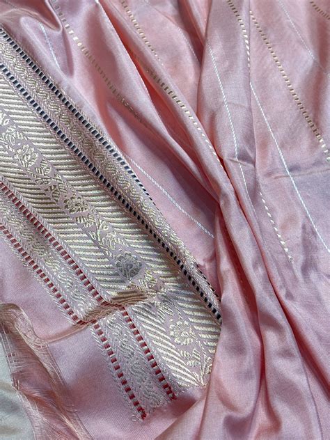 Baby Pink Pure Banarasi Katan Silk Handloom Saree – Heritage Banaras Luxury