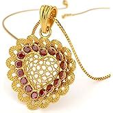 Joyalukkas 22KT Yellow Gold and Ruby Pendant for Girls : Amazon.in ...