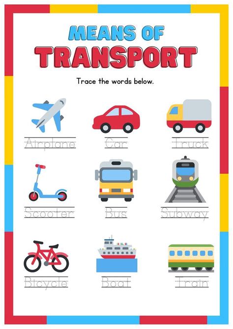 Means of Transportation Worksheet 的图像结果