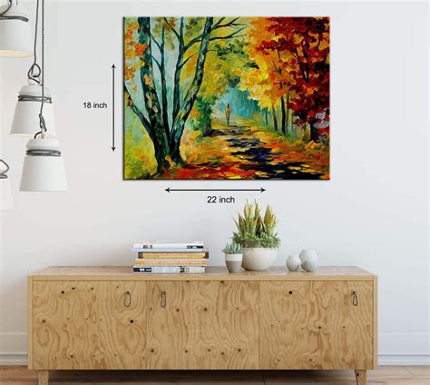 Art Street A Walk in The Fall Art Print,Landscape Canvas Painting — ART ...