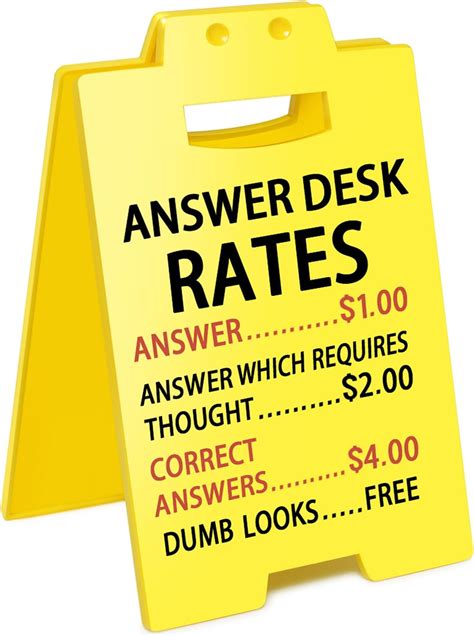Amazon.com: Smilelife Funny Office Cubicle Decor Answer Desk Rates Desk ...